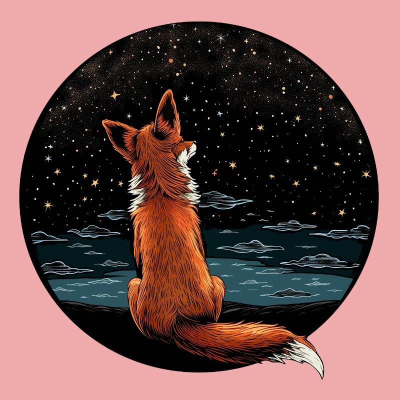 Fuchs mit Sternenhimmel