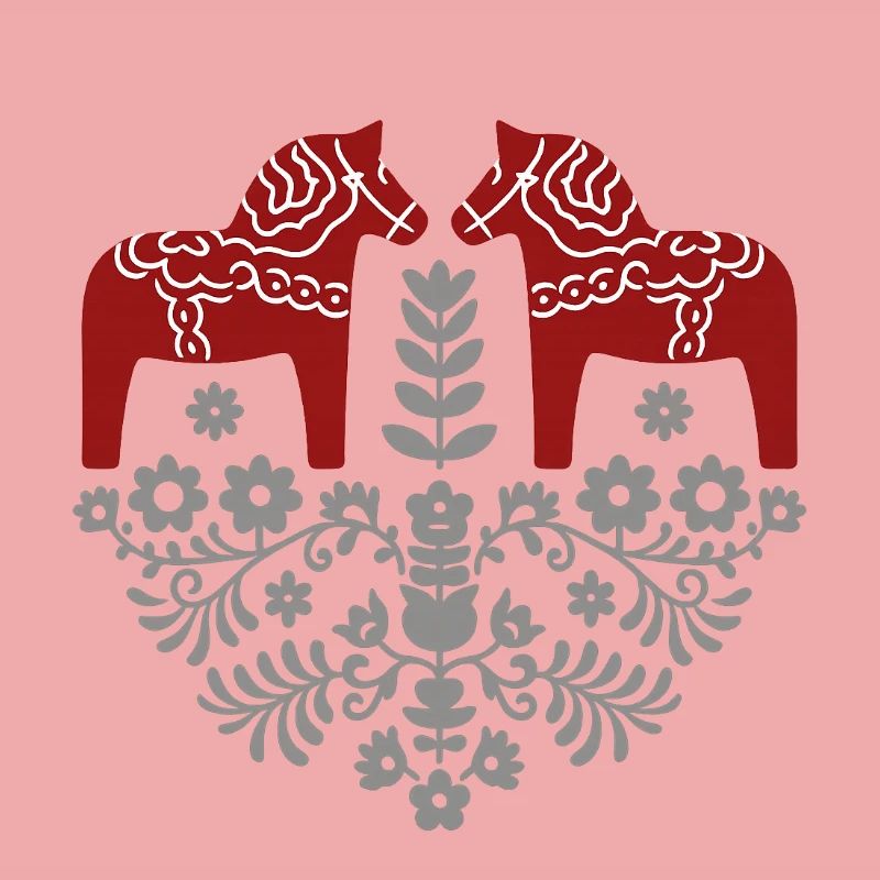 Dala Pferd – Skandinavische Folklore in Grau
