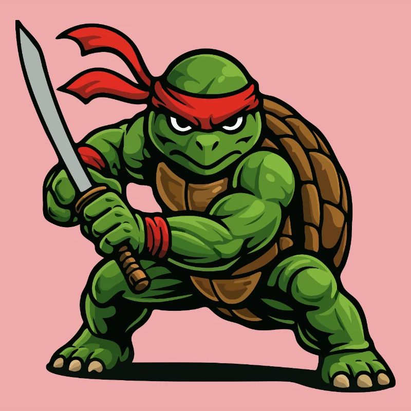 Ninja Warrior Turtle with Katana Sword