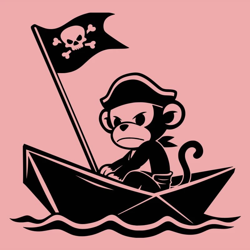 Wütender Piratenaffe im Boot