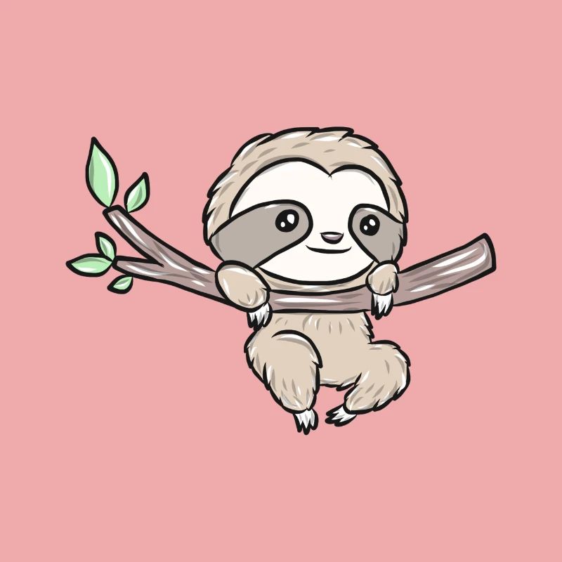 Sloth on a branch – Cute tree design