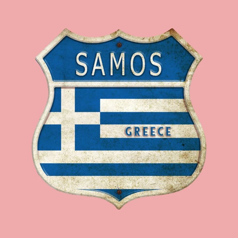 Samos Grèce Armoiries Drapeaux Design