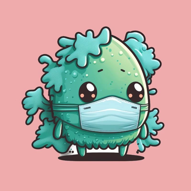 Bacterium with mask