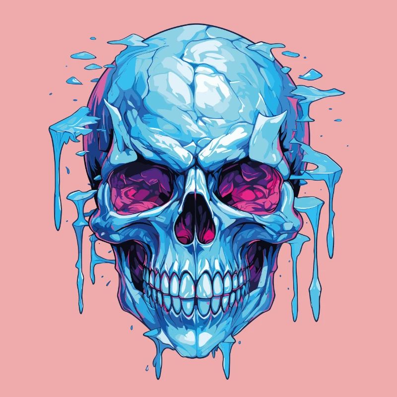 Neon Eis Schädelkunst