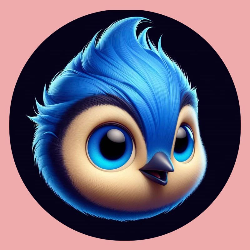 Comic Bird Blue Blue