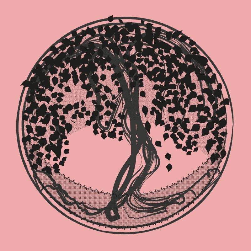 Dark Tree Circle Silhouette