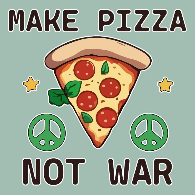 Frieden Make Pizza not War Friedenszeichen
