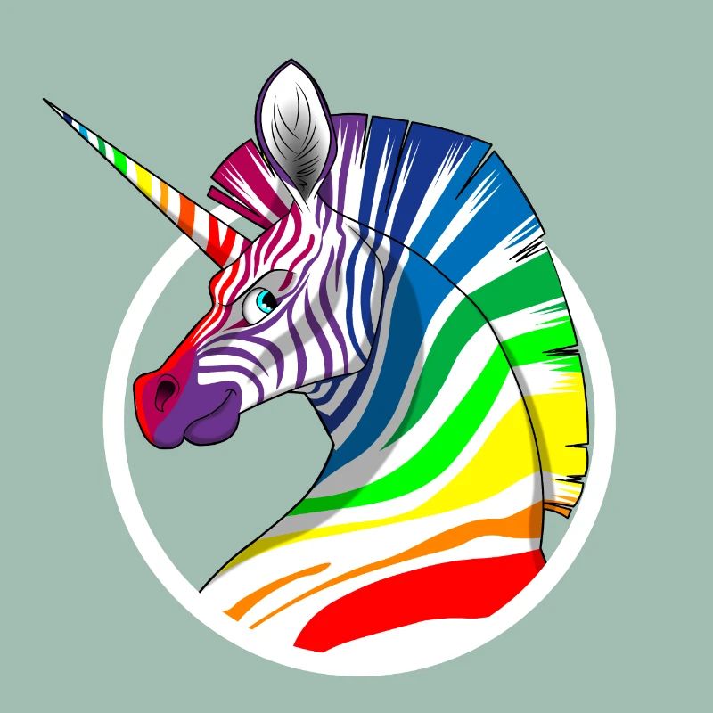Regenbogen Einhorn Zebra
