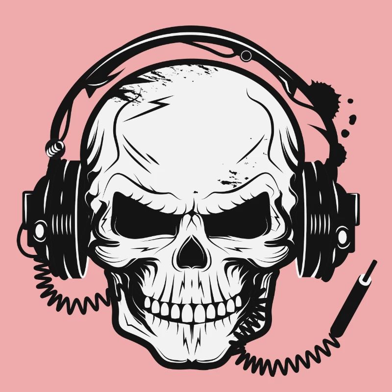 Schädel,Skull,Totenkopf mit Kopfhörer
