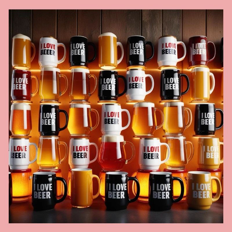 I Love Beer Mug Pattern