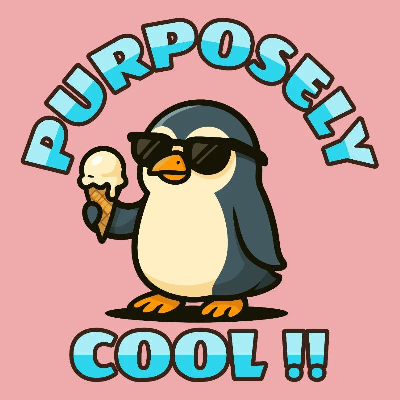 Cooler Pinguin mit Eis
