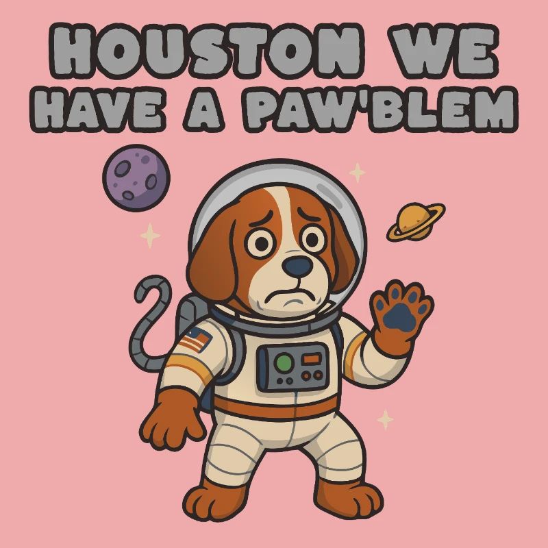 Chien de l’espace en combinaison spatiale – Paw’blem