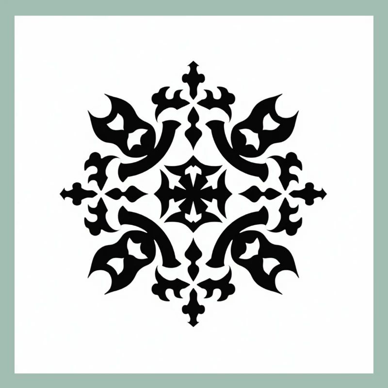 Intricate Black Snowflake Pattern