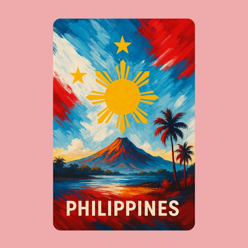 Conception du drapeau du paysage des Philippines
