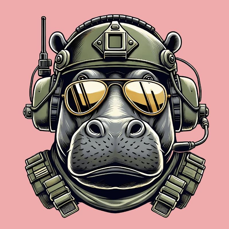 Nilpferd Militär Design