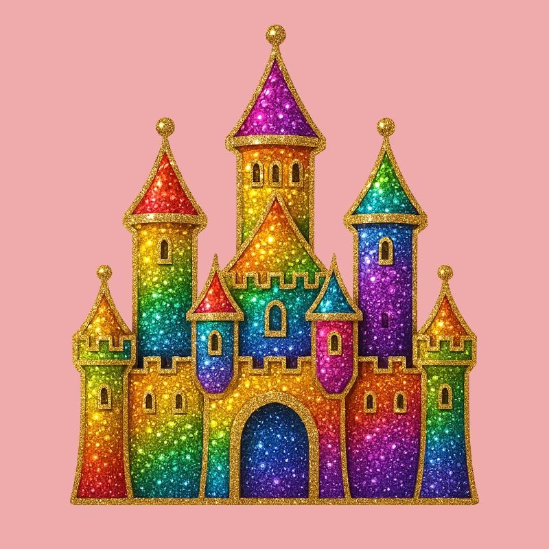 Rainbow Glitter Castle Design