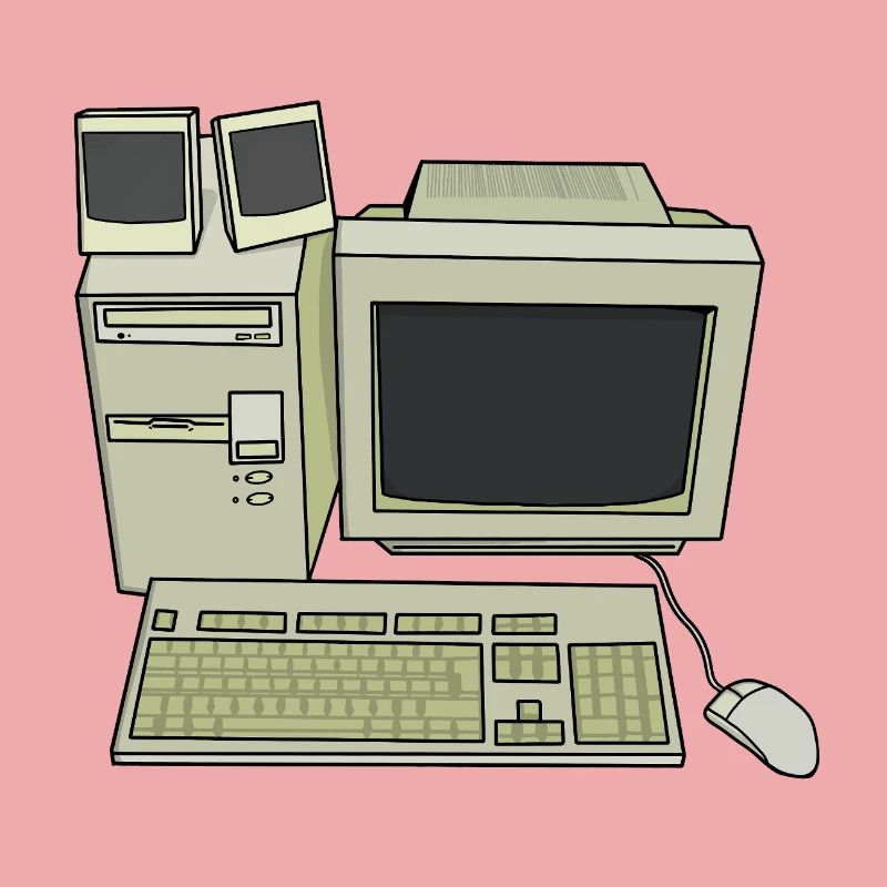 Retro Computer Desk Einrichtung