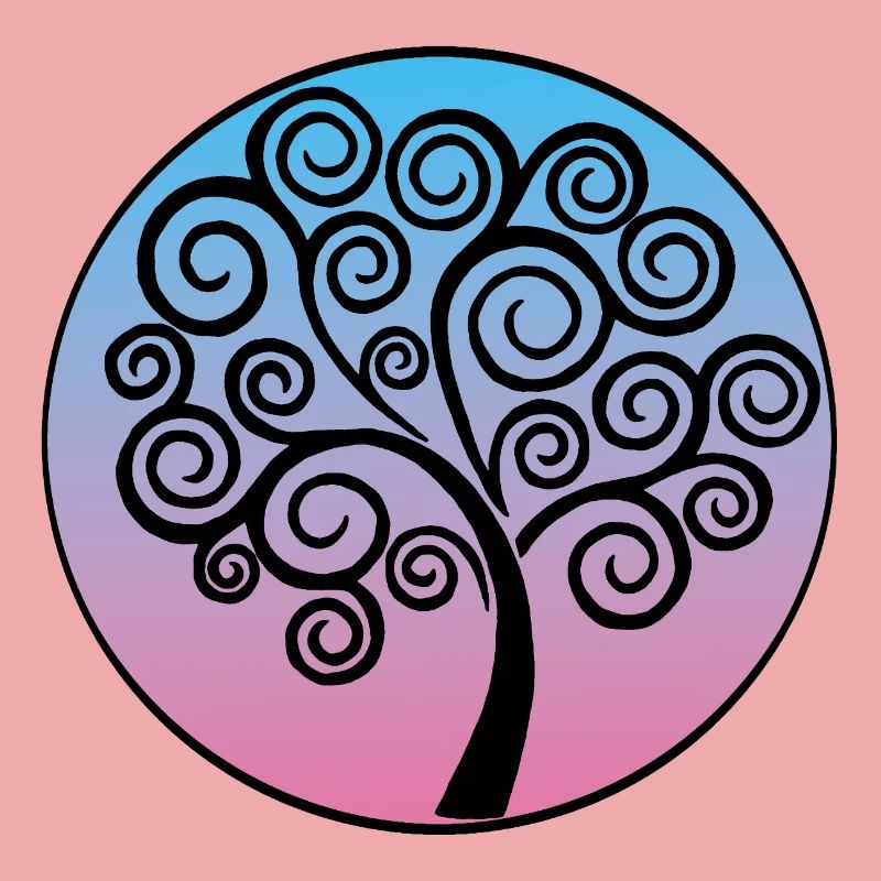 Schwarzer Spiralbaum des Lebens