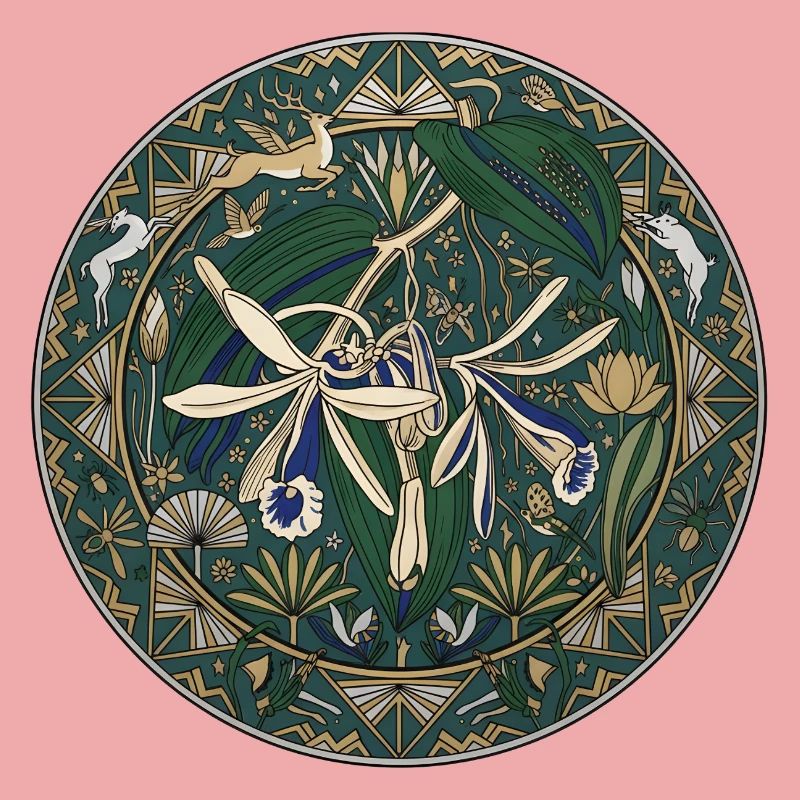 Orchidée vanille et feuillage