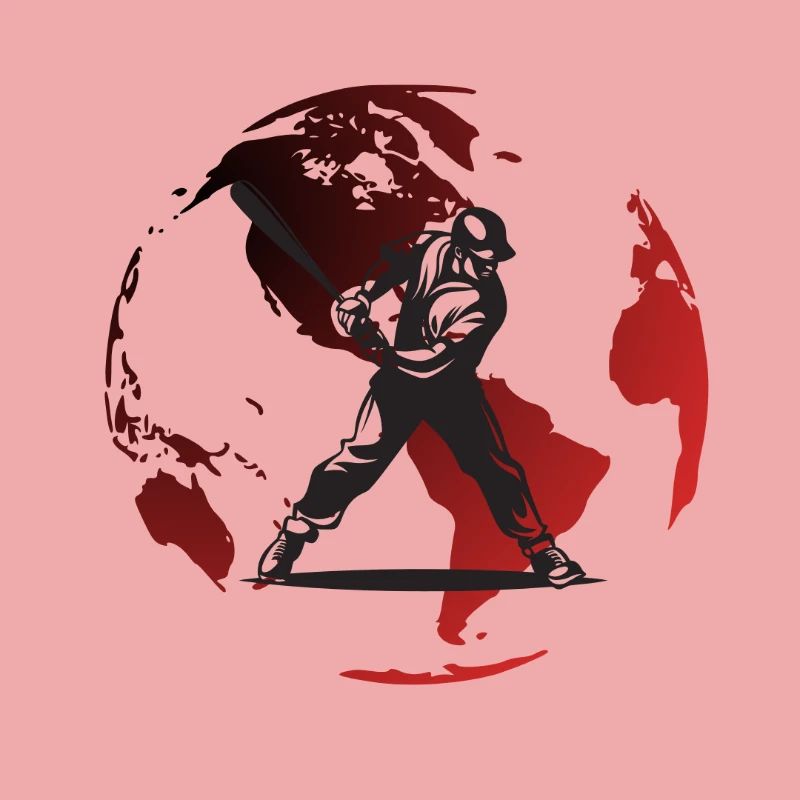 Red Globe Baseball Player