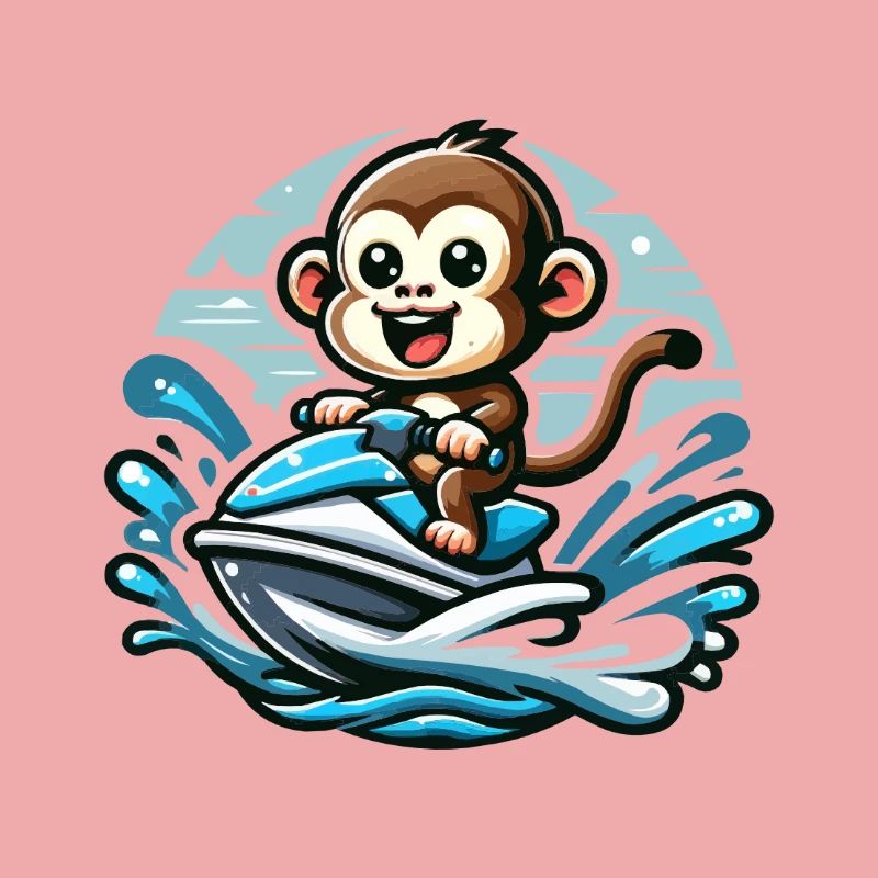 Affe auf Jetski Abenteuer