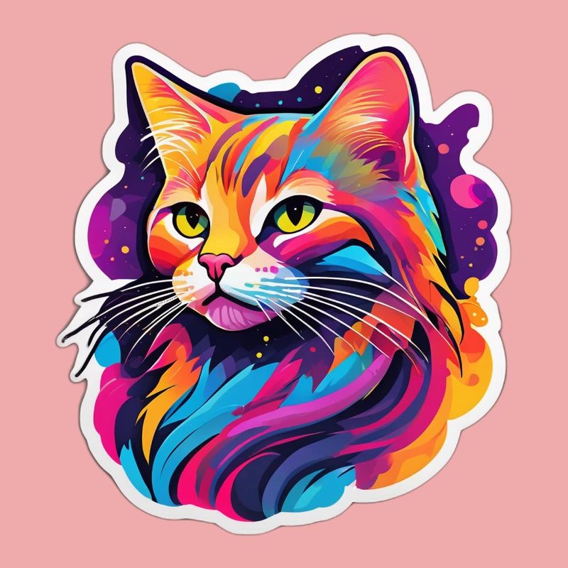 Chat Éclatant Arc en Ciel