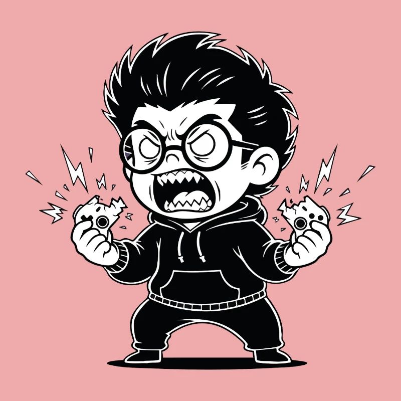 Gamer Anger Controller Zerbrochene Wut