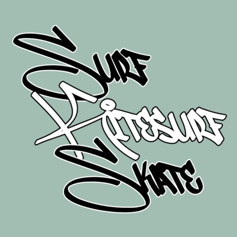 Graffiti Surf Script Blanc