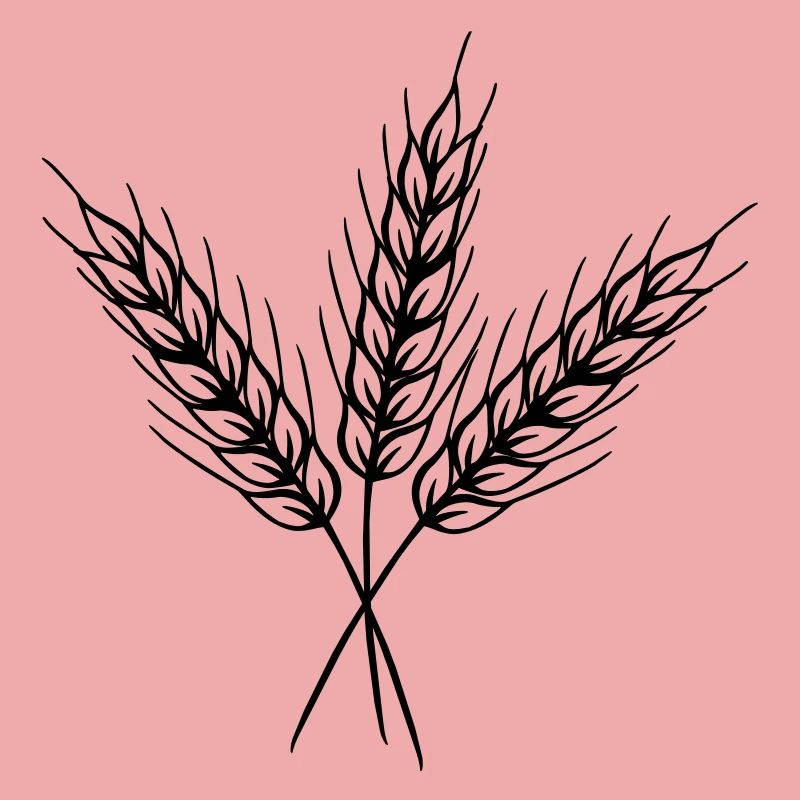 Three fine grain stalks