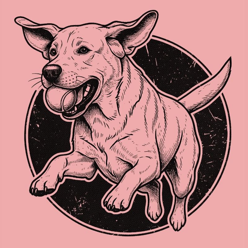 Springender Labrador - Vintage Design