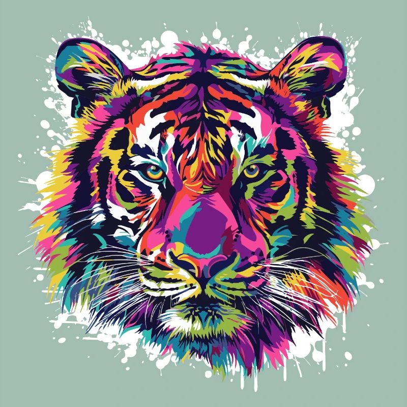 Tiger Tier Farbklecks