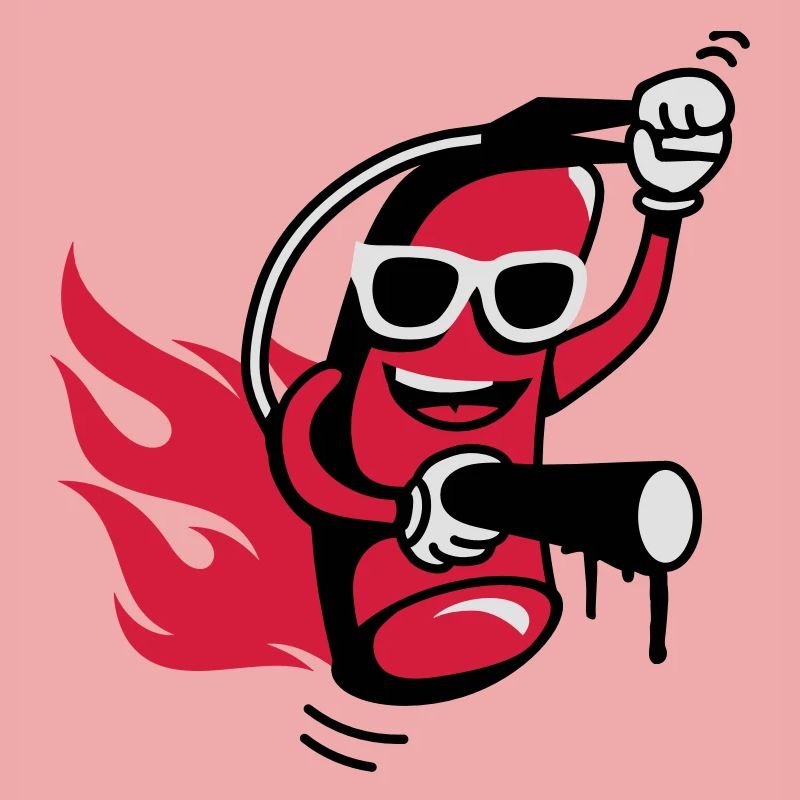 A funny fire extinguisher with glasses