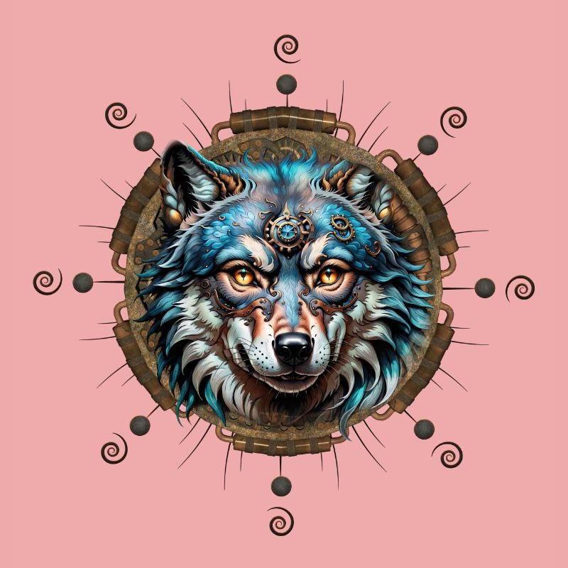 Fantastischer Steampunk-Wolf.