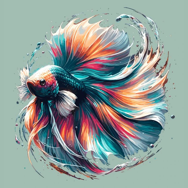 Leuchtender Betta Splendens, Kampffsich bunt