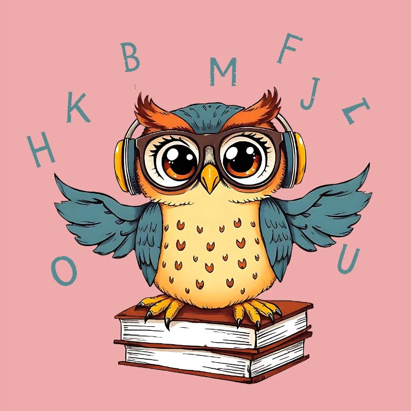 Eule auf Büchern