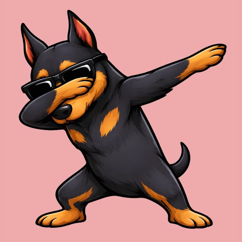 Dabbing Dobermann