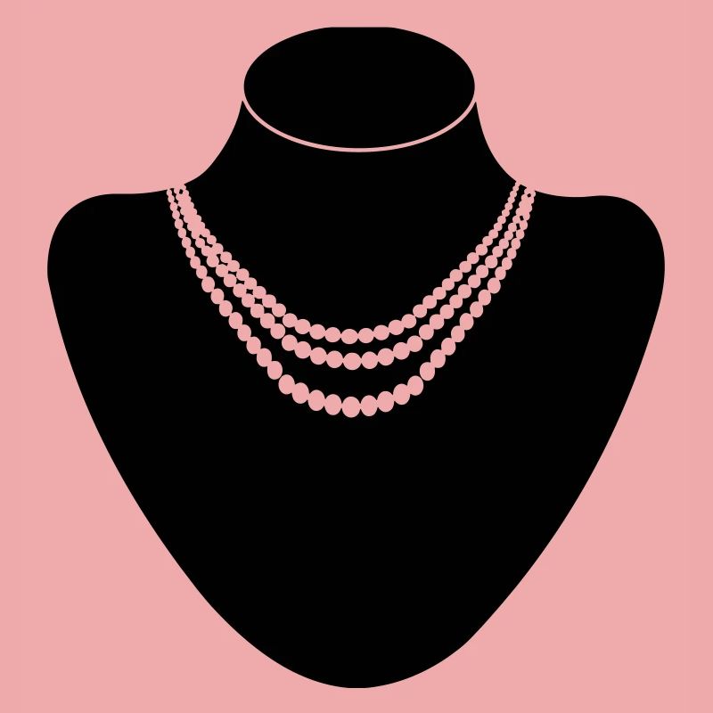Support col bijoutier avec collier perles