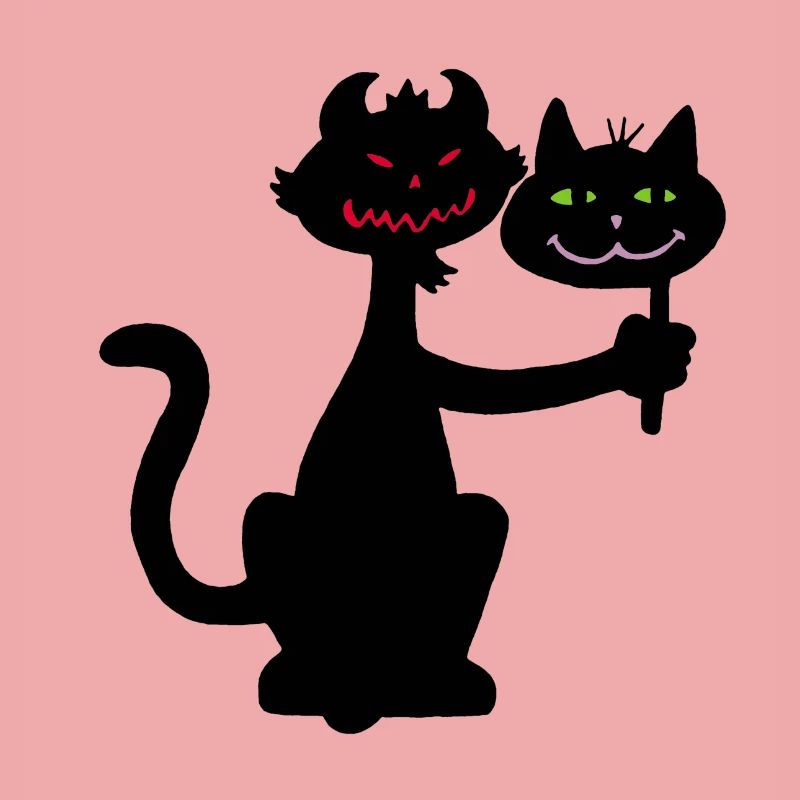 Dämonische schwarze Katze