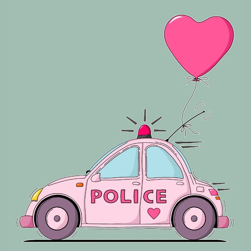 Police Heart Pink