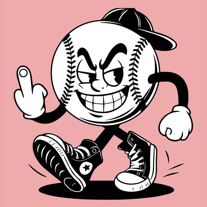 Baseball mit einem selbstbewussten