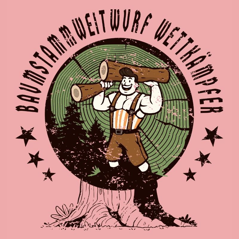 Tree trunk throwing competitors