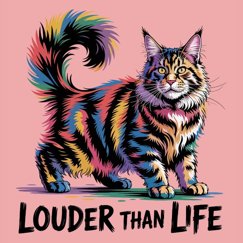 Bunte Regenbogen-Katzenkunst