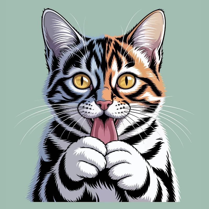 Chat de dessin animé dynamique avec une expression ludique