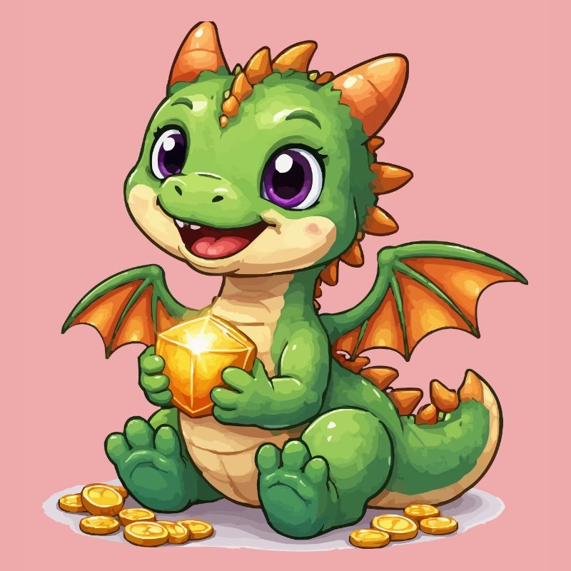 Kleiner Drache mit Gold