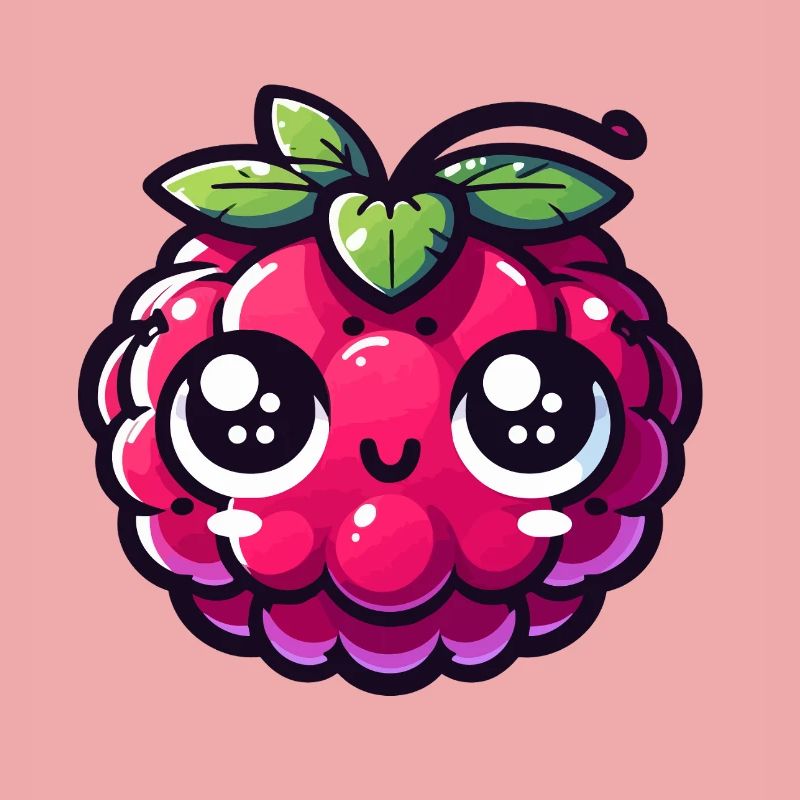 Raspberry kawaii eyes amazed