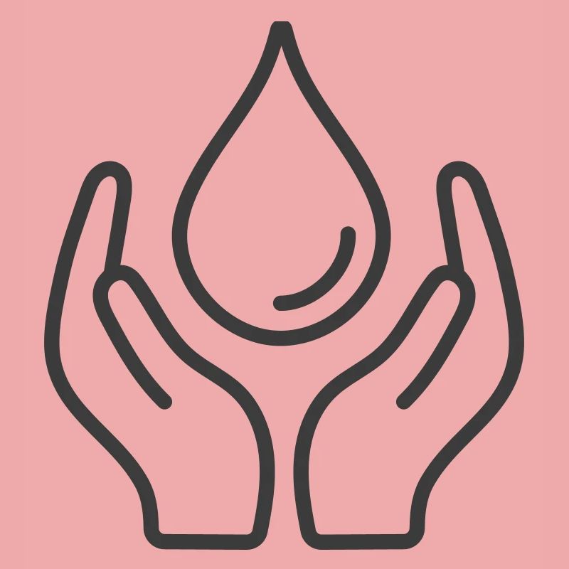 Hands Protecting Water Drop Icon Logo