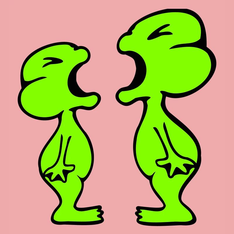 2 frogs shouting angrily at funny arguing