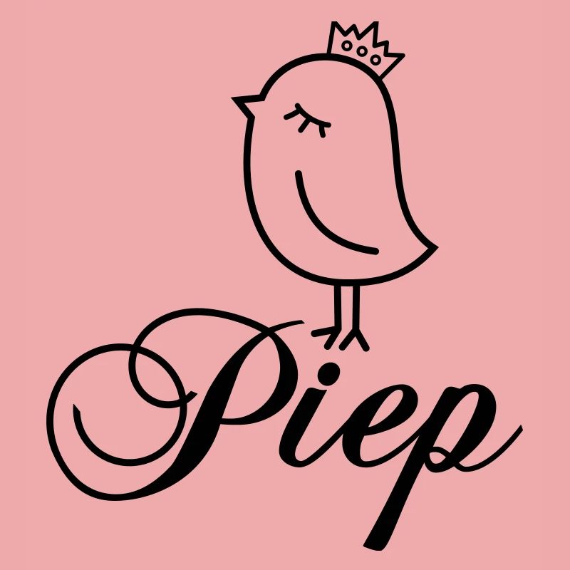 Spatz Piep mit Krone – Piepmatz Vogel Cartoon