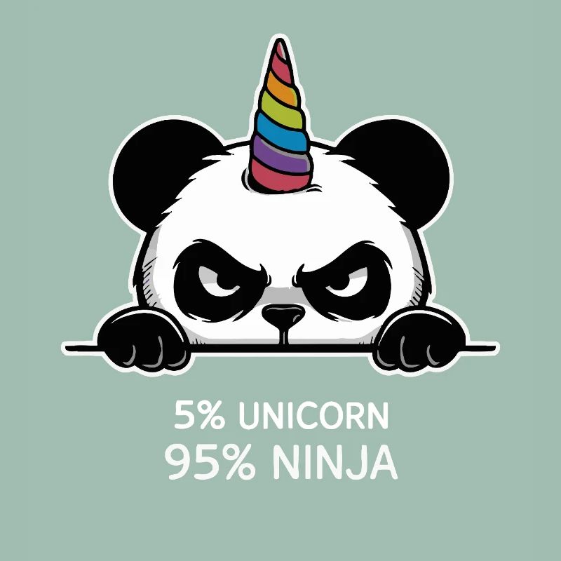 Panda Einhorn Ninja Spruch