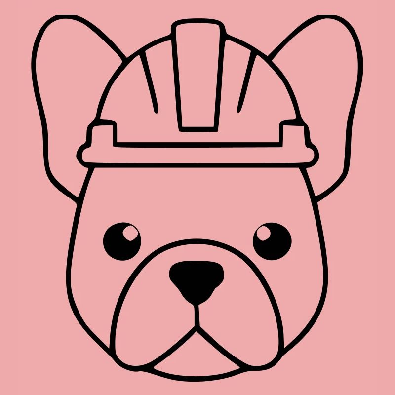 Frenchie Bauarbeiter Helm Outline